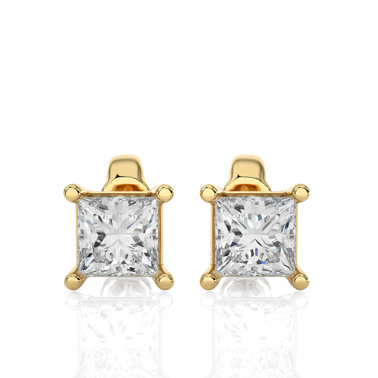 0.50 ct Princess Solitaire Studs.