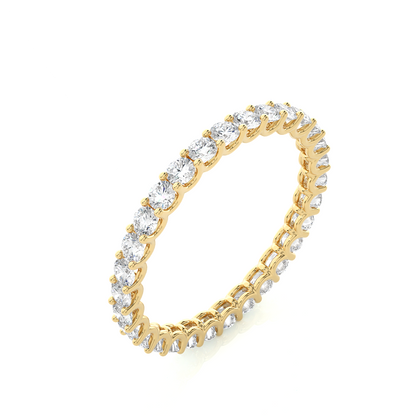 Round Diamond U-Prong Eternity Band