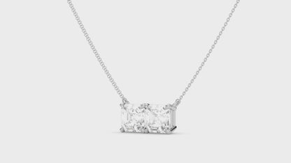 Twin Asscher Shaped Pendant With Chain