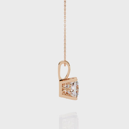 0.50 ct Princess Solitaire Pendant (Without Chain)