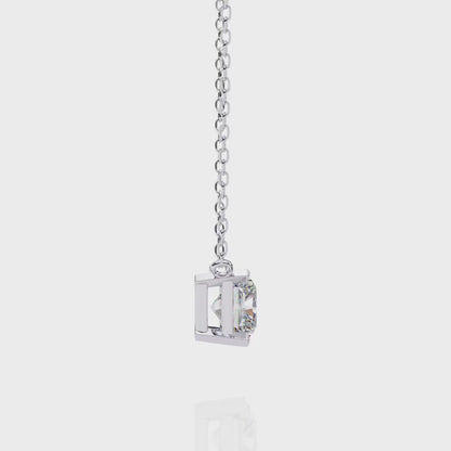 1.00 ct Radiant Solitaire Pendant (With Chain)