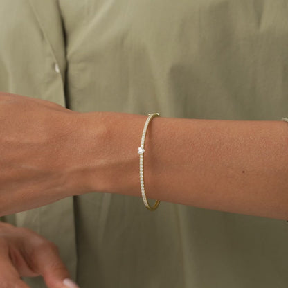 Heart Shaped Half Bangle
