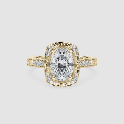 Oval Halo Engagement Ring