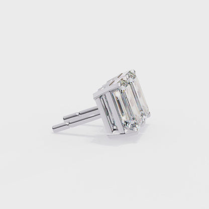 1.00 ct Emerald Solitaire Studs.