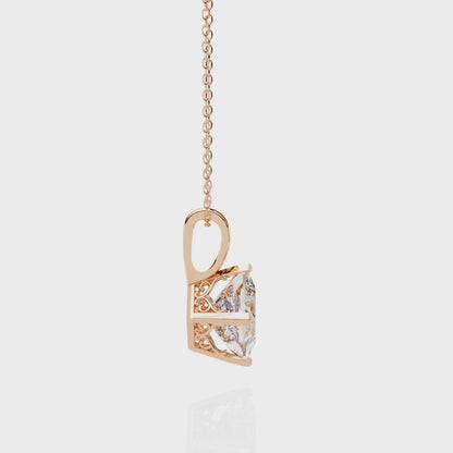 2.00 ct Princess Solitaire Pendant (Without Chain)