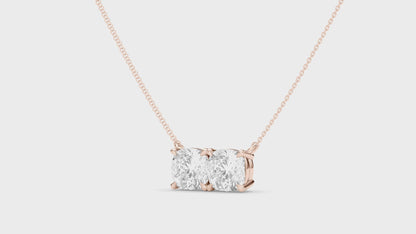 Twin Cushion Shaped Pendant With Chain