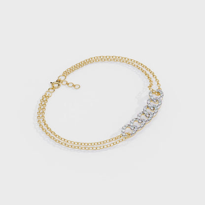 Linked Crystal Chain Bracelet