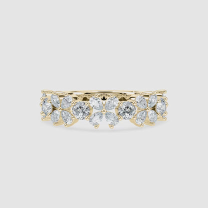 Round and Pear Diamond Band