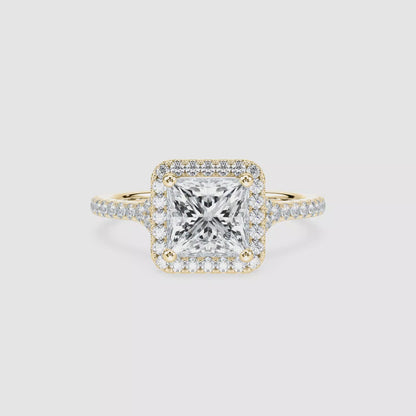 Princess Halo Engagement Ring