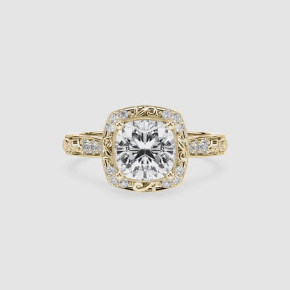 Cushion Halo Engagement Ring