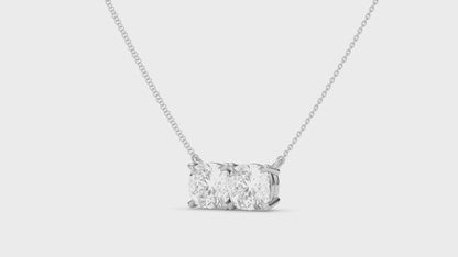 Twin Cushion Shaped Pendant With Chain