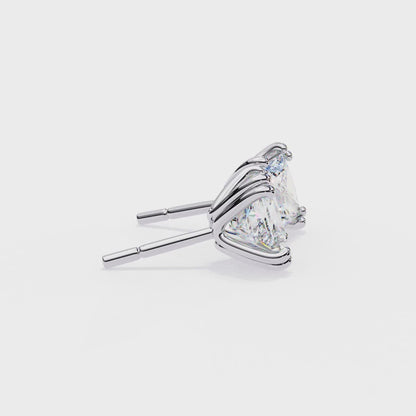 3.00 ct Princess Solitaire Studs.