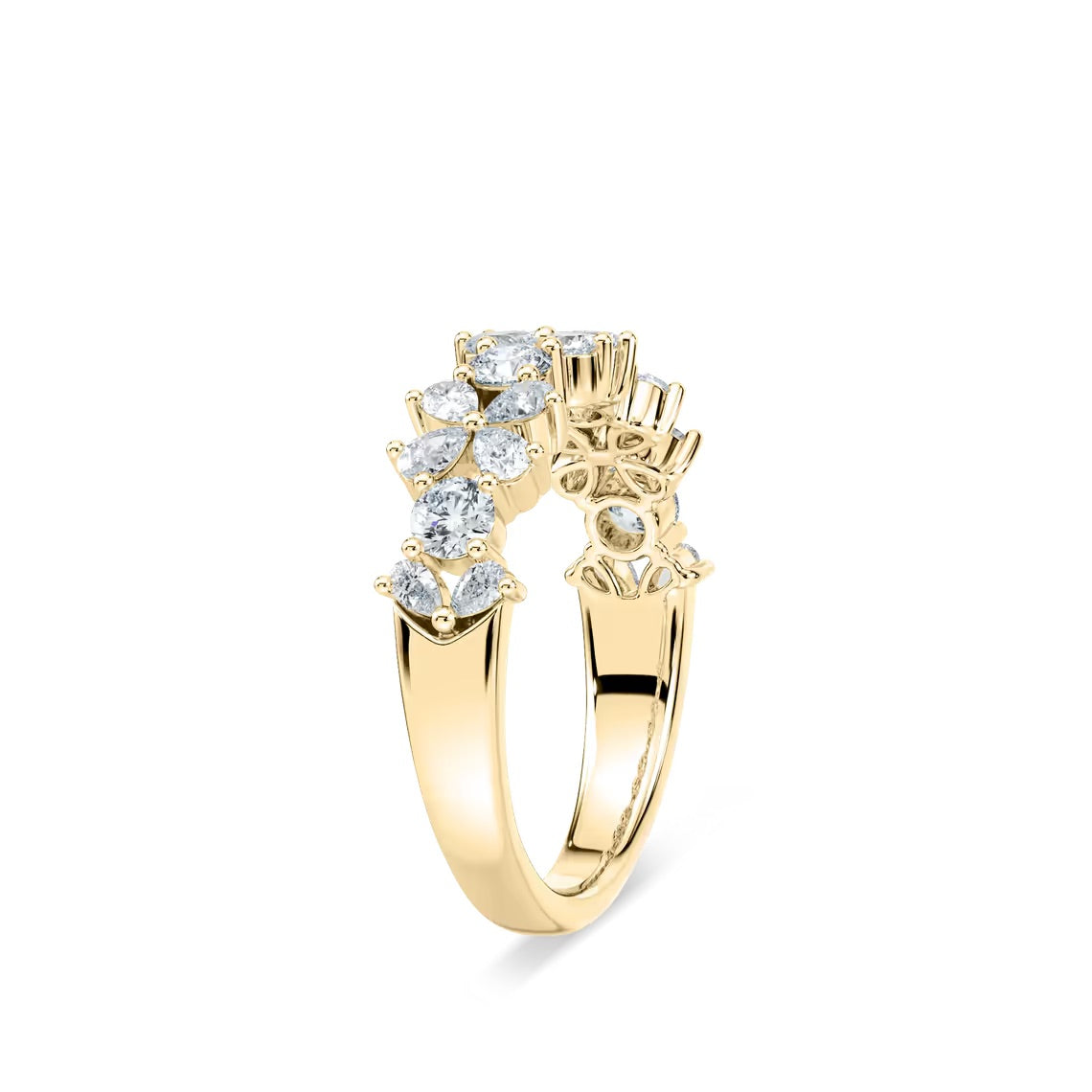 Round and Pear Diamond Band